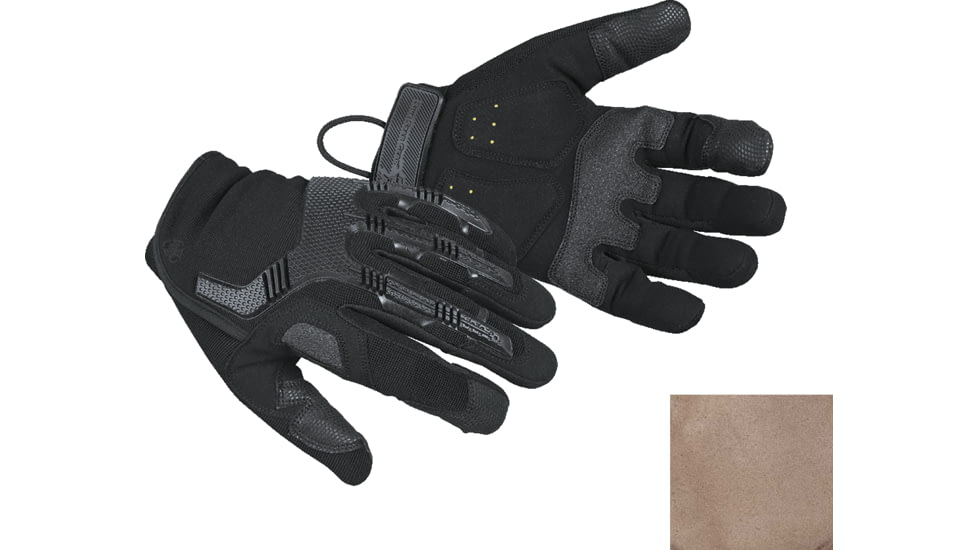 TRU-SPEC Impact Rubber Knuckle Gloves - Mens, Tan, Small, 3852003