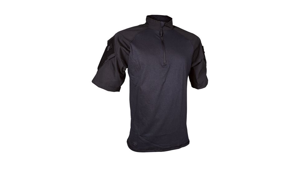 Tru-Spec Tru Short Sleeve 1/4 Zip Combat Shirt - Men's, Small, Regular, Black, 2511003