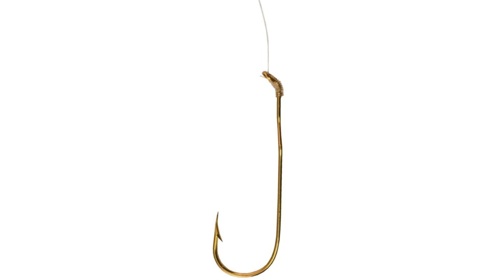 Tru-Turn Snelled Hook, Aberdeen, Down Eye, 24kt Gold, Size 6, 5 Per Pack, 388G 6