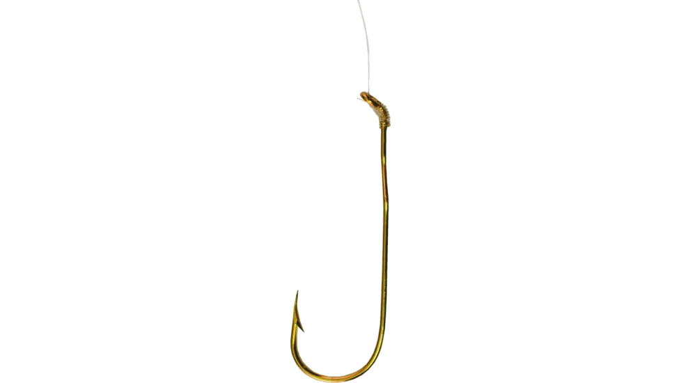 Tru-Turn Snelled Hook, Aberdeen, Down Eye, 24kt Gold, Size 8, 5 Per Pack, 388G 8