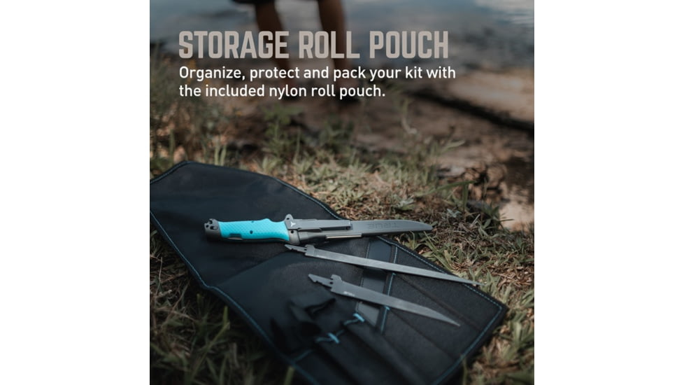 TRUE Fishing Fixed Blade Knives Kit, 6/7.5/9.5in, 5Cr13 Steel, Fillet, TPR Handle, Titanium Nitride, TRU-FXK-1000