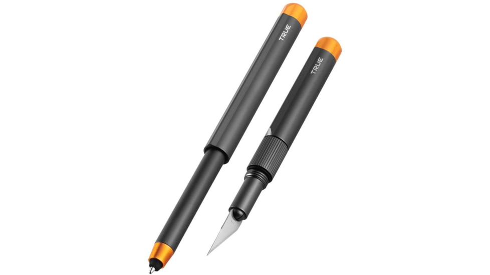 TRUE Keychain Pen/Knife Combo Tin, Black, TRU-PEN-0002