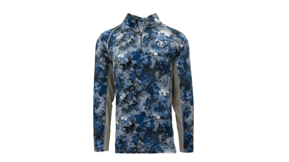 TrueTimber DeepLedge 1/4 Zip - Mens, Viper Aqua/Drizzle, Medium, 0622-Viper Aqua/Drizzle - M