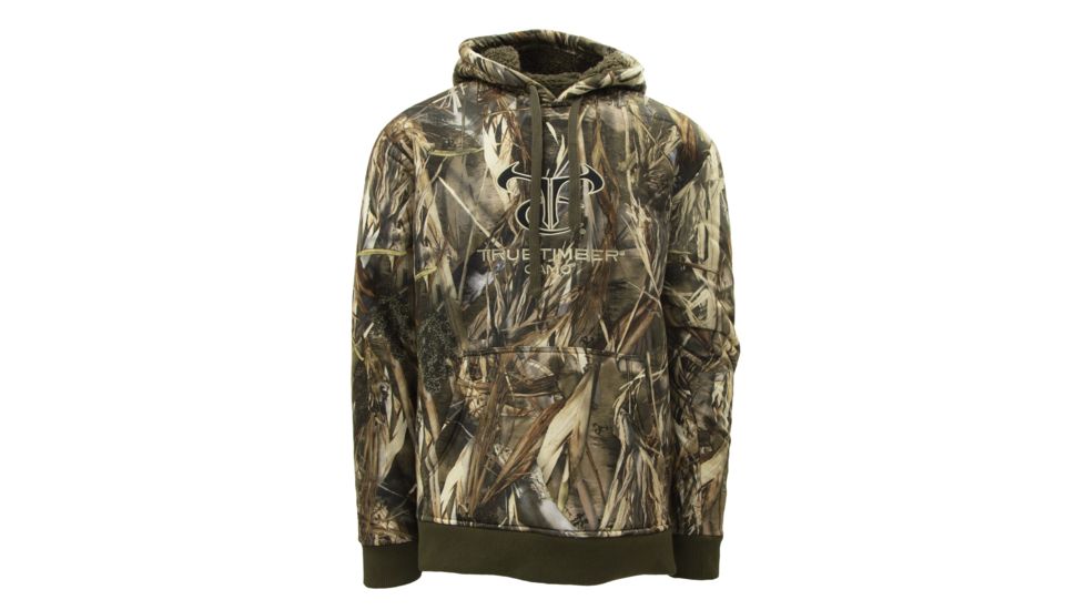 TrueTimber High Pile Fleece Logo Hoodie - Mens, Dirt, Medium, 0452-M