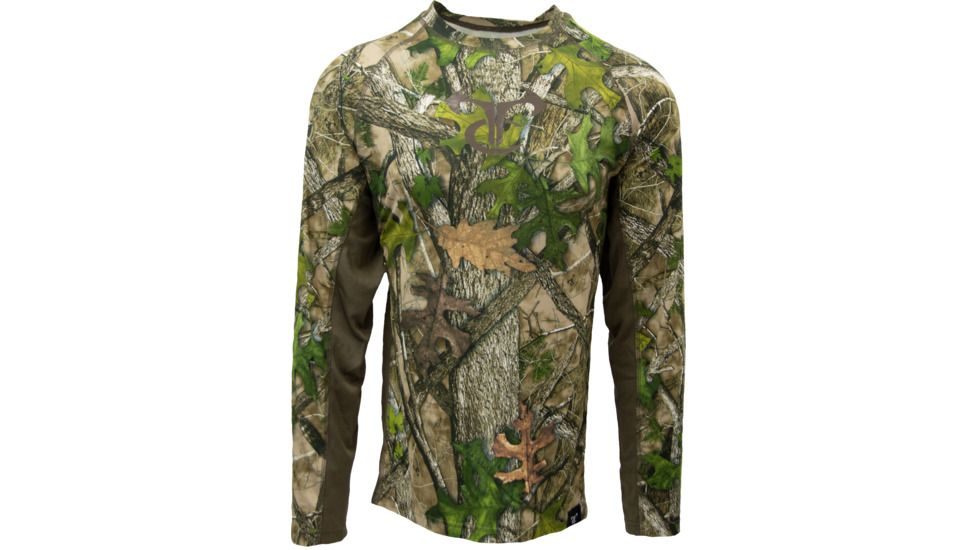 TrueTimber ShaleCanyon Long Sleeve Crew - Mens, HTC Green/Canteen, Medium, 0766-HTC Green-M