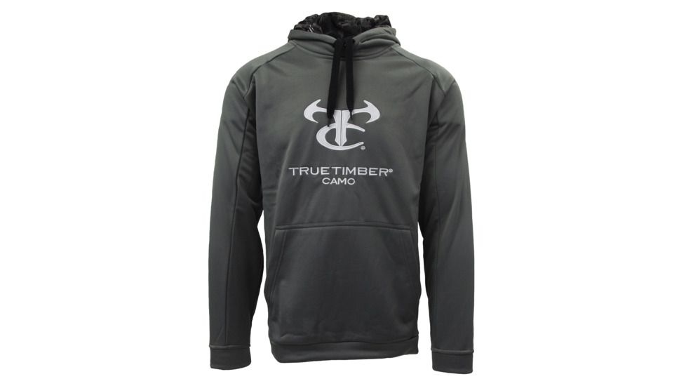 TrueTimber TTC Logo Perfomance Hoodie - Mens, Charcoal Gray/Viper Upban, Medium, 0379-M