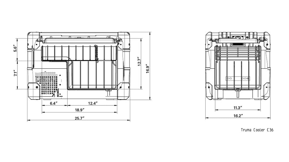 Truma Cooler C36 Single Zone Portable Fridge/Freezer, Earth Green, 36 liter, 45005-02