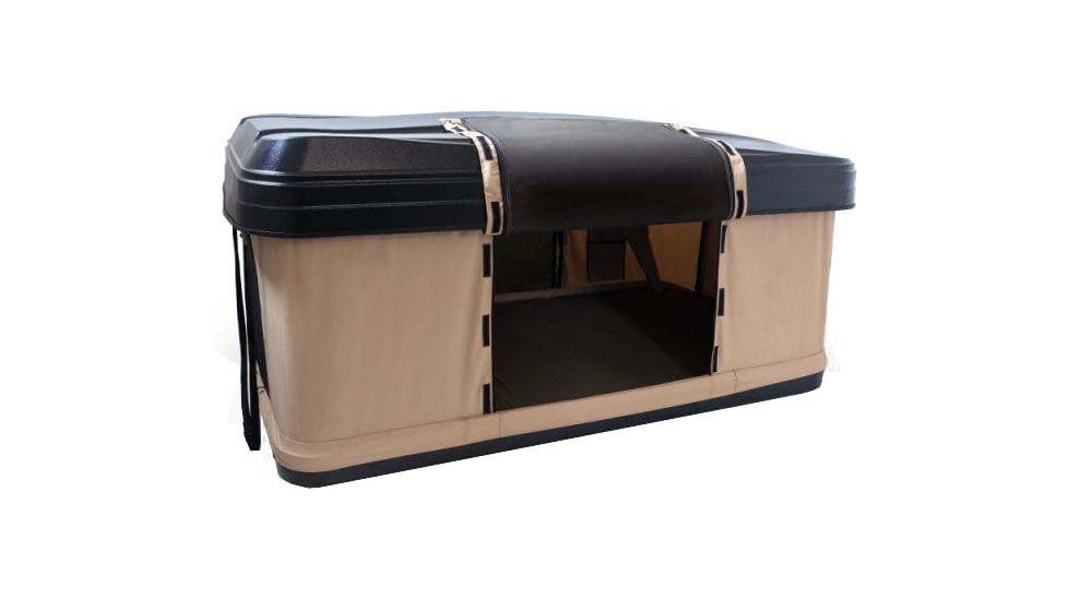 TRUSTMADE Hardshell Rooftop Tent, Black/Beige, 82.7x49x35.4in, OR02RT01-BlackBeige