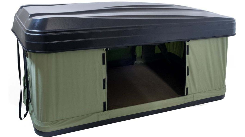 TRUSTMADE Hardshell Rooftop Tent, Black/Green, 82.7x49x35.4in, OR02RT01-BlackGreen