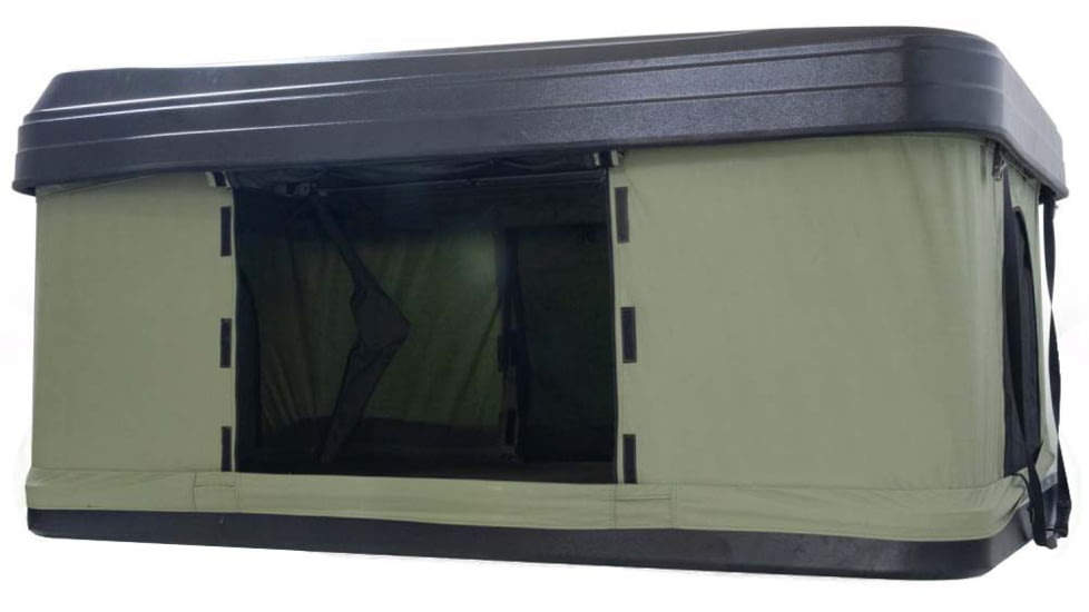 TRUSTMADE Hardshell Rooftop Tent, Black/Green, 82.7x49x35.4in, OR02RT01-BlackGreen