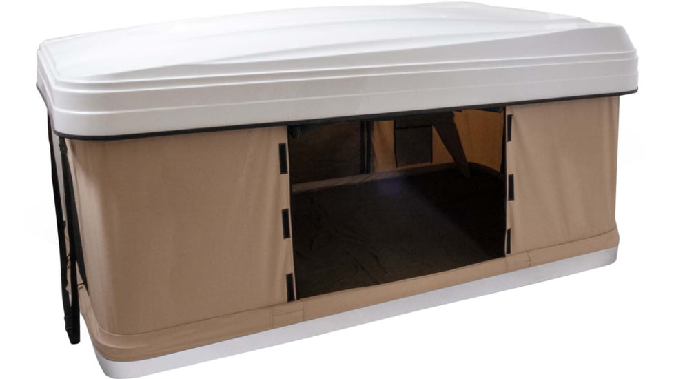 TRUSTMADE Hardshell Rooftop Tent, White/Beige, 82.7x49x35.4in, OR02RT01-WhiteBeige