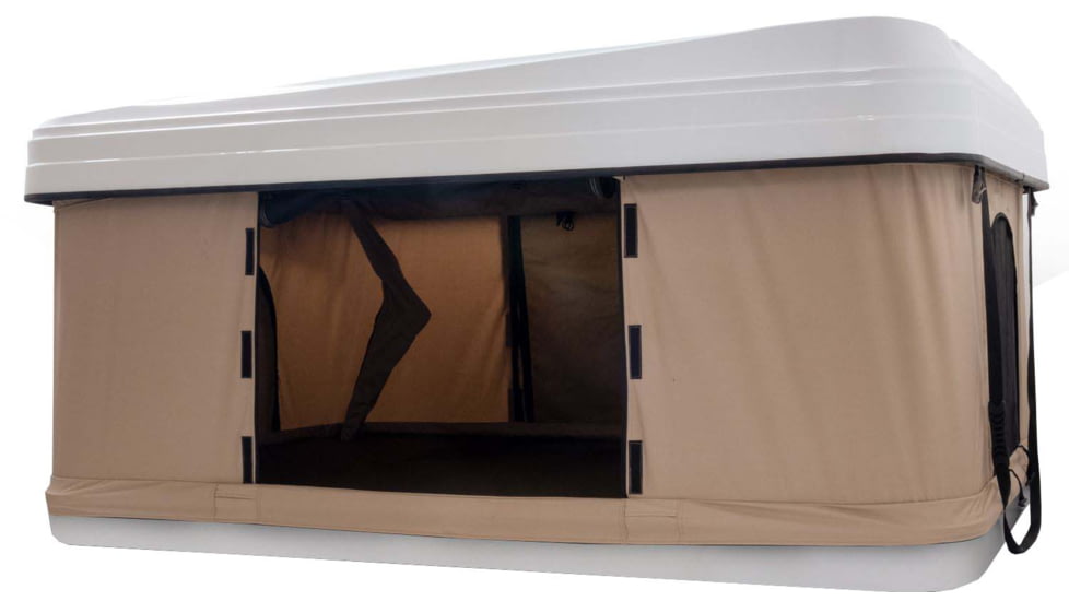 TRUSTMADE Hardshell Rooftop Tent, White/Beige, 82.7x49x35.4in, OR02RT01-WhiteBeige