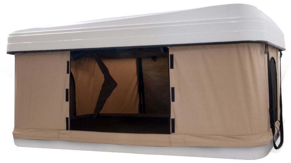 TRUSTMADE Hardshell Rooftop Tent, White/Grey, 82.7x49x35.4in, OR02RT01-WhiteGrey