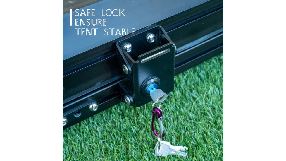 TRUSTMADE Luxurious Triangle Aluminium Hard Shell Light Rooftop Tent for Camping, Black/Grey, Open-82.7 x 49 x 59in, OR02RT03YZ-BlackGrey