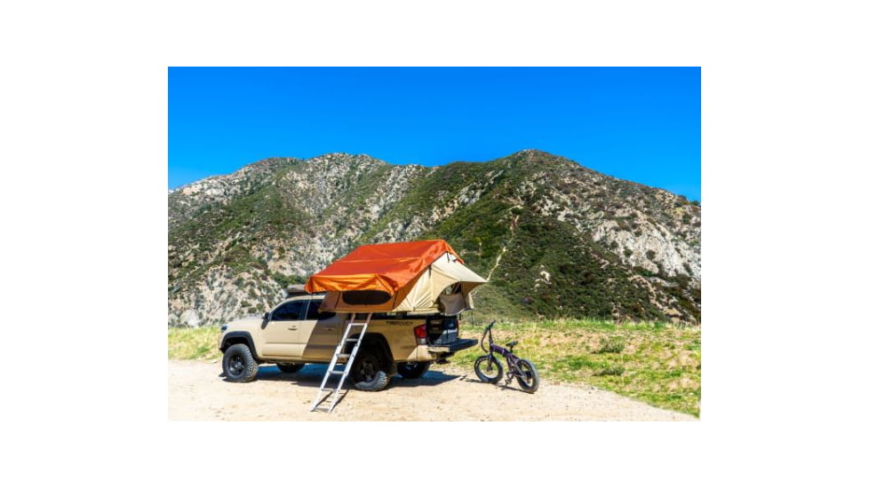 TRUSTMADE Rooftop Tent for 4x4 Cars, Beige Cover/Orange Top, Open-74.8 x 94.5 x 51.2in, OR02RT02-SoftBeige