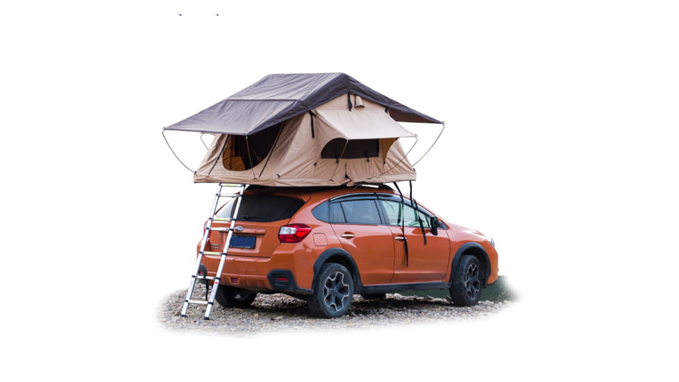 TRUSTMADE Rooftop Tent for Trailers or Big 4x4 Cars, Beige Cover/Orange Top, Open-122 x 74.8in x 51.2in, OR02RT02-SoftCoffee