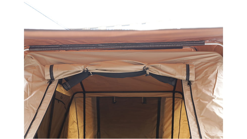 TRUSTMADE Rooftop Tent for Trailers or Big 4x4 Cars, Beige Cover/Orange Top, Open-122 x 74.8in x 51.2in, OR02RT02-SoftCoffee