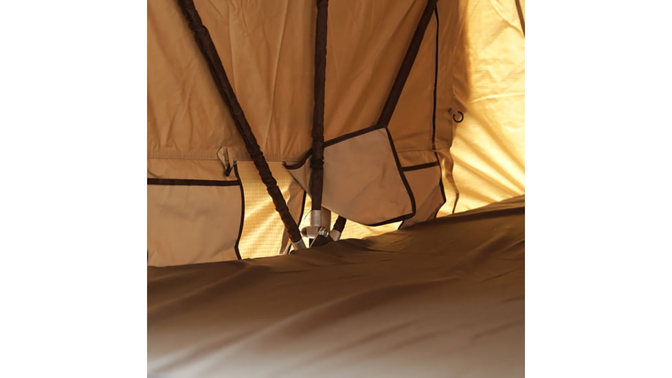 TRUSTMADE Rooftop Tent for Trailers or Big 4x4 Cars, Beige Cover/Orange Top, Open-122 x 74.8in x 51.2in, OR02RT02-SoftCoffee