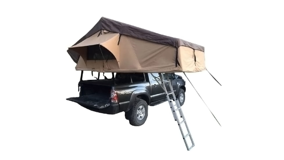TRUSTMADE Rooftop Tent for Trailers or Big 4x4 Cars, Beige Cover/Orange Top, Open-122 x 74.8in x 51.2in, OR02RT02-SoftCoffee