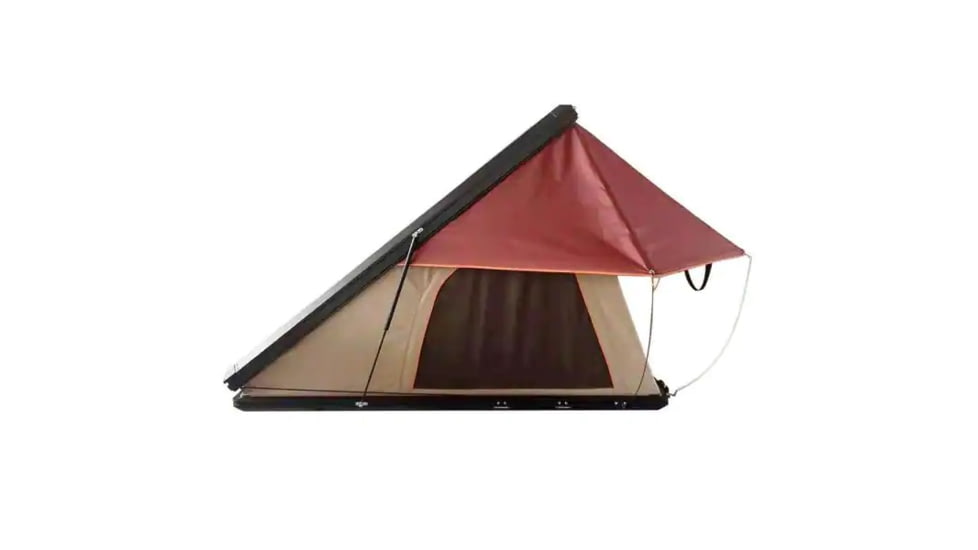 TRUSTMADE Scout Max Triangle Aluminum Car Rooftop Tent, Black and Beige, Medium, OR02RT05YZ-BlackBeige