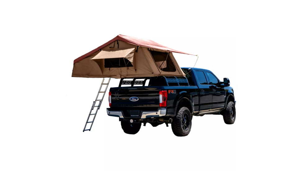 TRUSTMADE Wanderer Pro Extended Soft Shell Car Rooftop Tent, Beige, Medium, OR02RT02ES-B+Orange