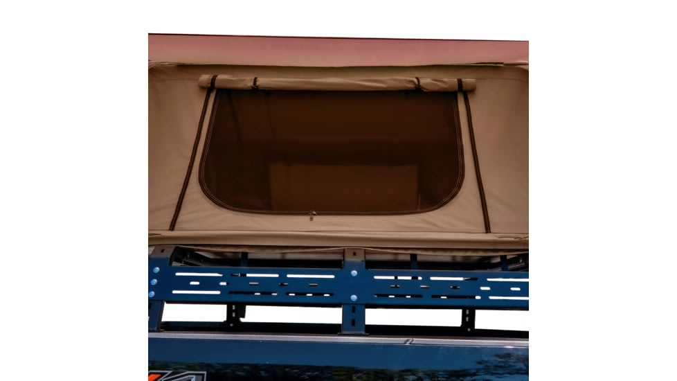 TRUSTMADE Wanderer Pro Extended Soft Shell Car Rooftop Tent, Beige, Medium, OR02RT02ES-B+Orange