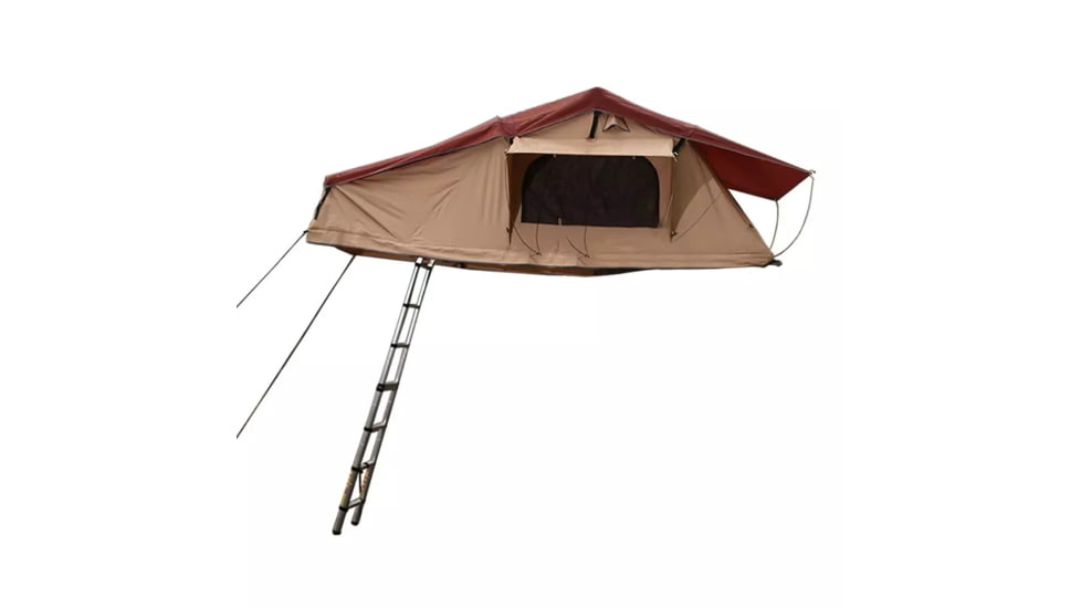 TRUSTMADE Wanderer Pro Extended Soft Shell Car Rooftop Tent, Beige, Medium, OR02RT02ES-B+Orange