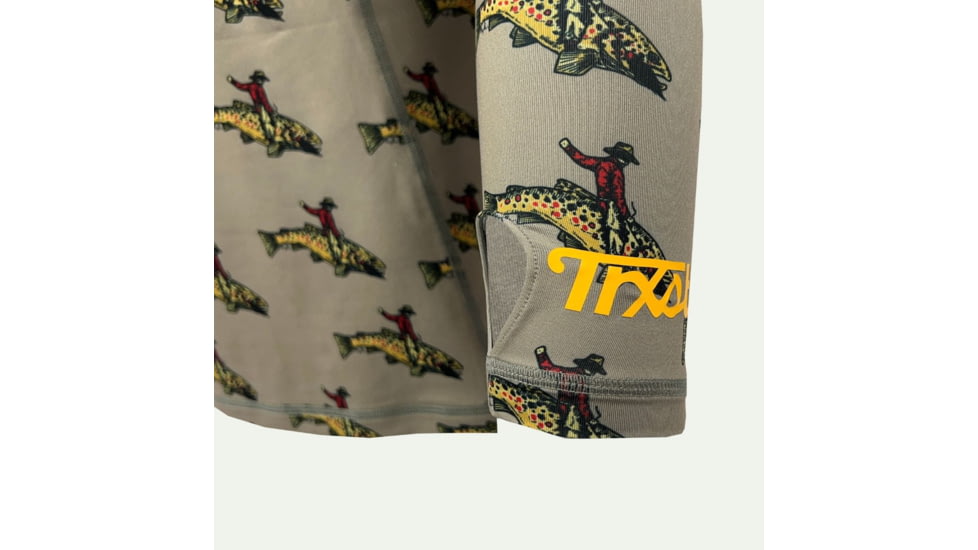 Trxstle Featherweight Bucking Brown Sun Hoody, Sage Green, Medium, AP-HOO-BUC-SAG-M