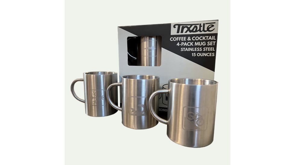 Trxstle Coffee and Cocktail Mugs Set, 4-Pack, Stainless Steel, One Size, AC-MUG-4PA-S