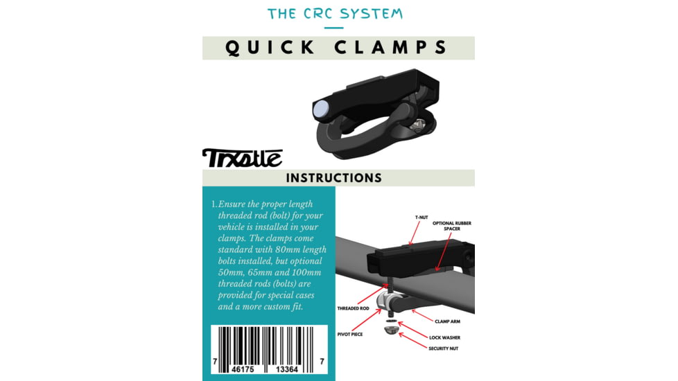 Trxstle, LLC CRC v2.0 XL Clamps, Black, Small, AC-CLA-XL