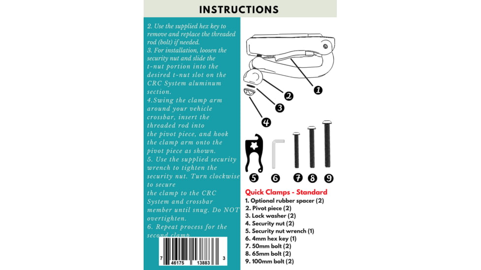 Trxstle, LLC CRC v2.0 XL Clamps, Black, Small, AC-CLA-XL