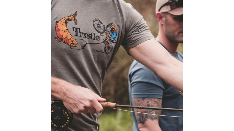 Trxstle, LLC Pedal Cowboy T-Shirt, Medium, Warm Grey, AP-TEE-PED-WAR-M