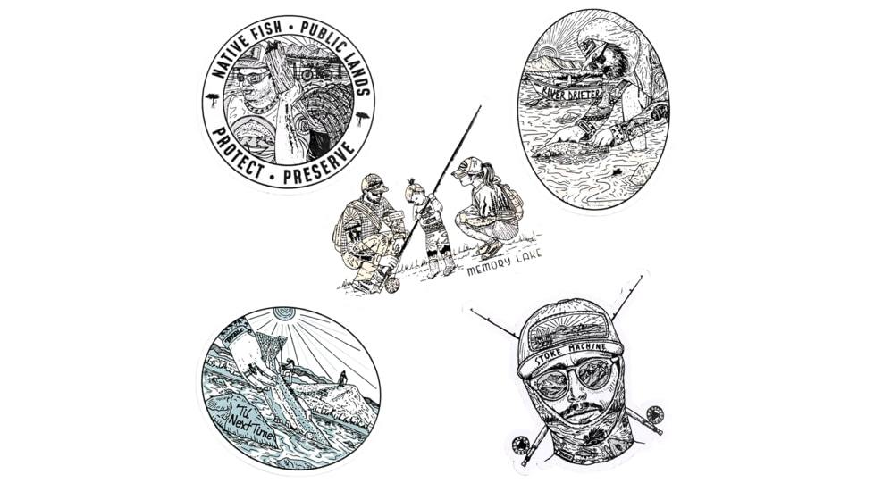 Trxstle River Bum Sticker, 5-Pack, Small, AC-STI-RIV-MU