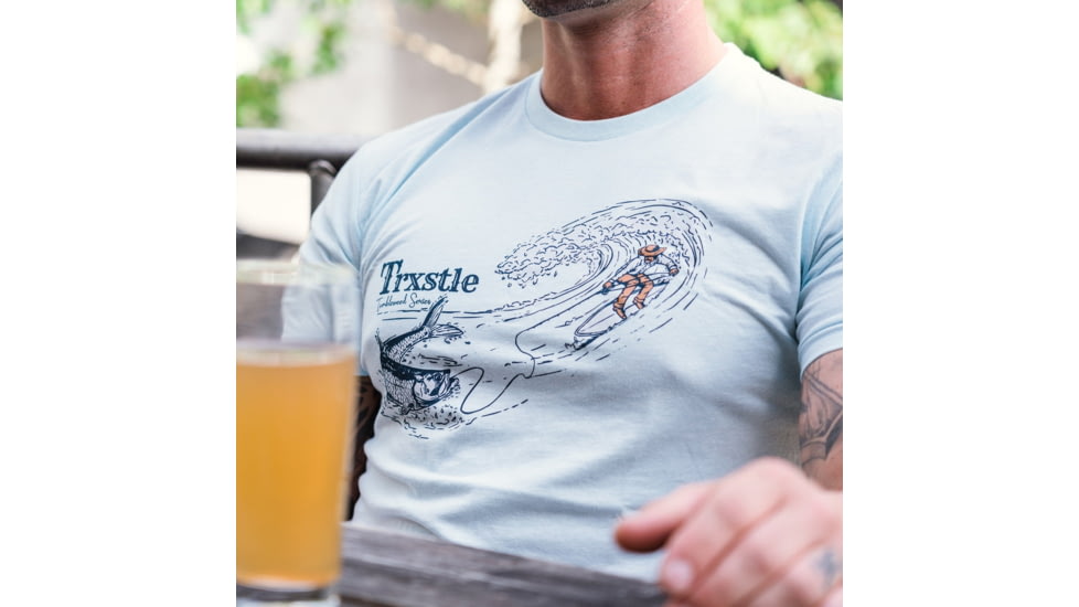 Trxstle, LLC Tubular Tarpon T-Shirt, Small, Ice Blue, AP-TEE-TUB-ICE-S