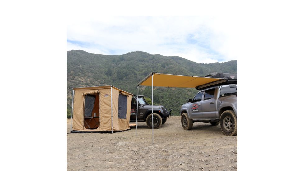 Tuff Stuff Overland Awning Camp Shelter Room w/ PVC Floor, 280G Material, 6.5 x 8 ft, Sand, NSN N, TS-AWN-CSR-280G