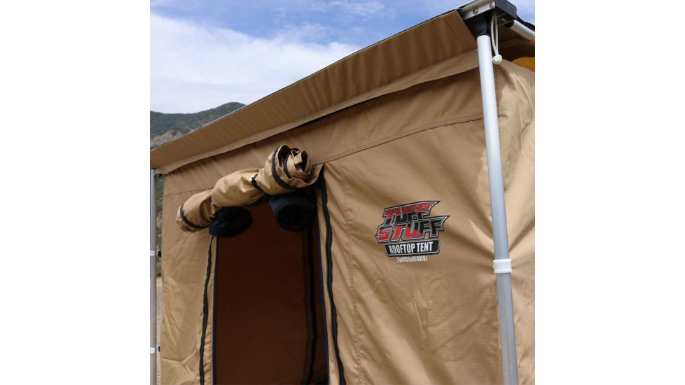Tuff Stuff Overland Awning Camp Shelter Room w/ PVC Floor, 280G Material, 6.5 x 8 ft, Sand, NSN N, TS-AWN-CSR-280G