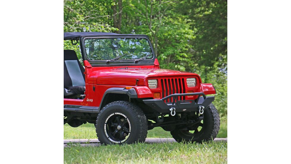 Tuff Stuff Overland Front Bumper w/ D-Rings for 87-06 Jeep Wrangler YJ/TJ, Matte, Black, NSN N, TS-FB-8706