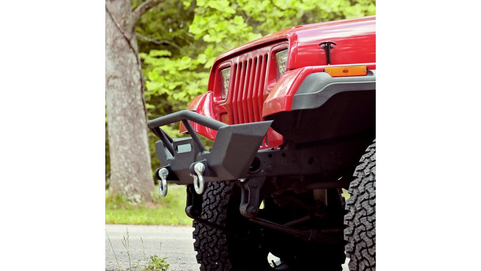Tuff Stuff Overland Front Bumper w/ D-Rings for 87-06 Jeep Wrangler YJ/TJ, Matte, Black, NSN N, TS-FB-8706