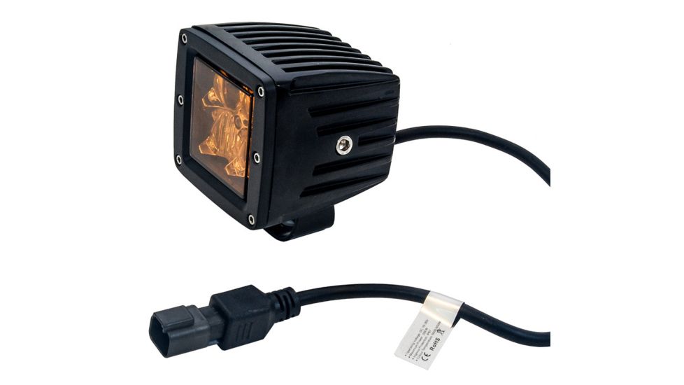 Tuff Stuff Overland LED Cube Amber Spotlight, 2x2 inch, Dust/Fog/Spot Beam, 20 Watt, 1860 Lumens, Amber, NSN N, TS-LED-2X2-DF-AMB