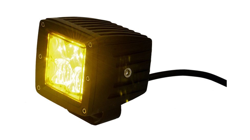 Tuff Stuff Overland LED Cube Amber Spotlight, 2x2 inch, Dust/Fog/Spot Beam, 20 Watt, 1860 Lumens, Amber, NSN N, TS-LED-2X2-DF-AMB