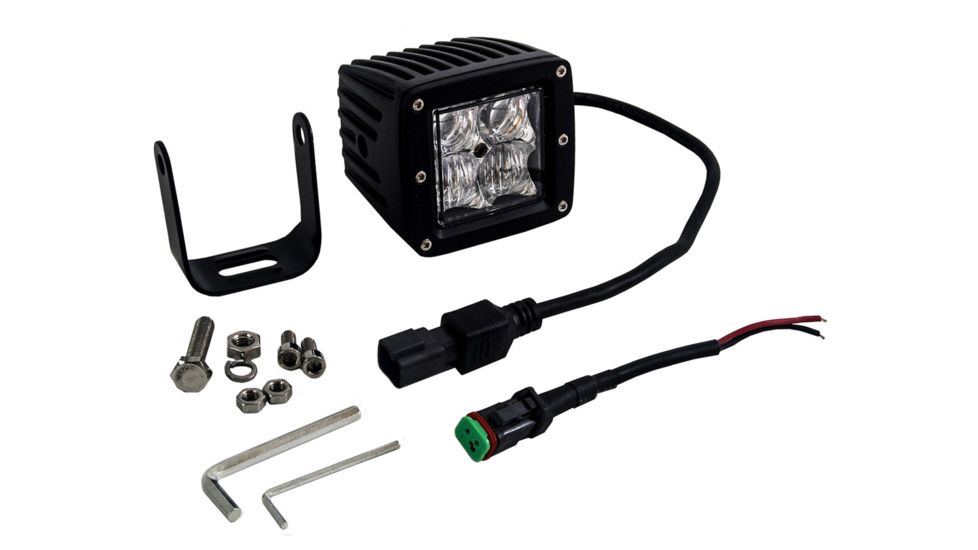 Tuff Stuff Overland LED Cube Spotlight, 2x2 inch, Flood/Spot Beam, 20 Watt, 1860 Lumens, Black, NSN N, TS-LED-2X2-FBSB-20