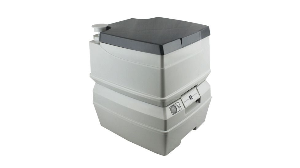 Tuff Stuff Overland Portable Camping Toilet 5 Gallon Flushable Outdoor Toilet With Removable Holding Tank, Olive, NSN N, TS-TOILET-5