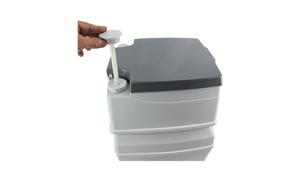 Tuff Stuff Overland Portable Camping Toilet 5 Gallon Flushable Outdoor Toilet With Removable Holding Tank, Olive, NSN N, TS-TOILET-5