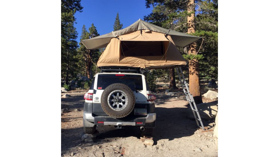 Tuff Stuff Overland Rooftop Tent 2 Person Delta Overland Sand, Sand Tent/Black Cover, NSN N, TS-RTT-DLT