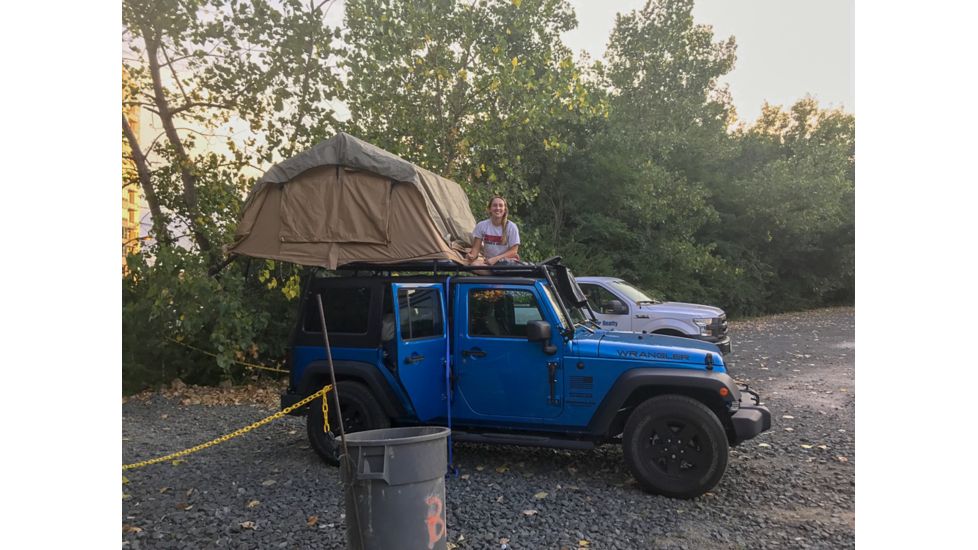 Tuff Stuff Overland Rooftop Tent 2 Person Delta Overland Sand, Sand Tent/Black Cover, NSN N, TS-RTT-DLT