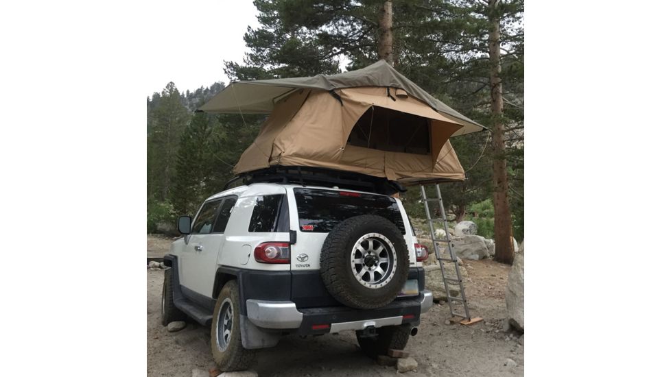 Tuff Stuff Overland Rooftop Tent 2 Person Delta Overland Sand, Sand Tent/Black Cover, NSN N, TS-RTT-DLT