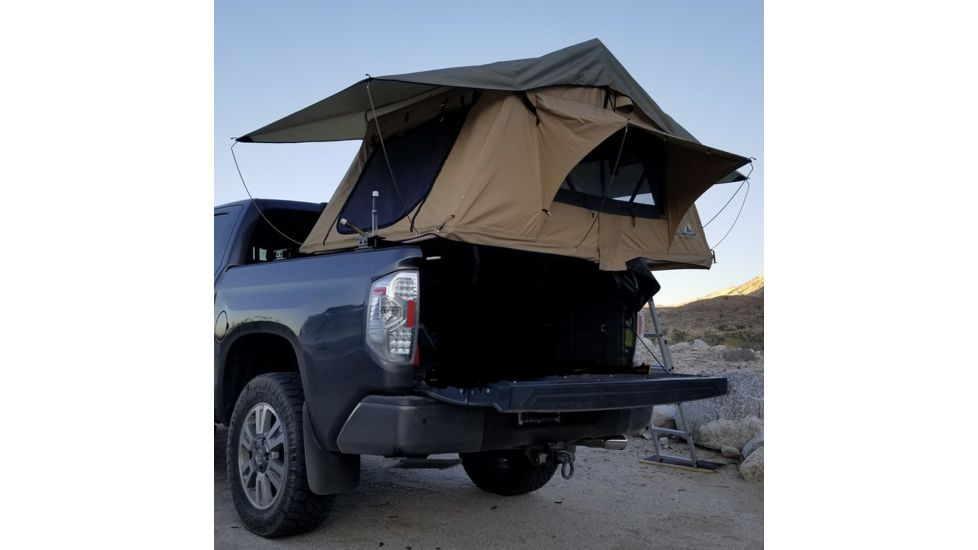 Tuff Stuff Overland Rooftop Tent 2 Person Delta Overland Sand, Sand Tent/Black Cover, NSN N, TS-RTT-DLT