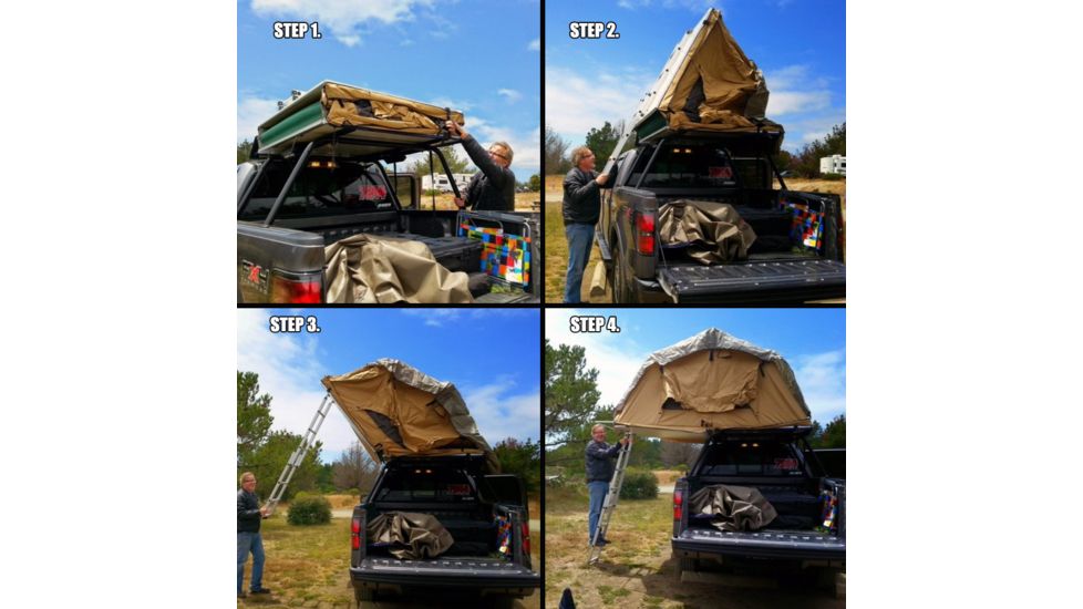 Tuff Stuff Overland Rooftop Tent &amp; Annex Room 3 Person Ranger Overland Sand, Sand Tent/Black Cover, NSN N, TS-RTT-ANX-RAN