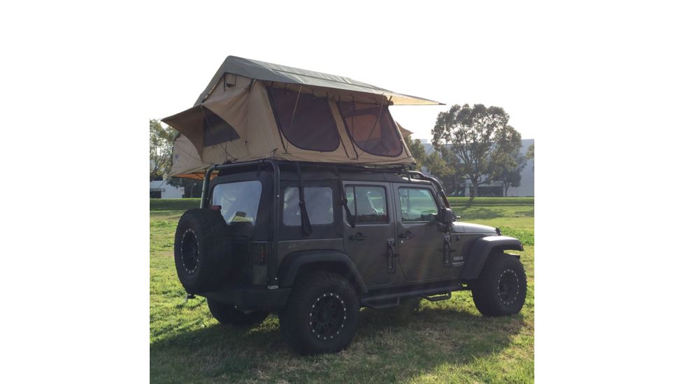 Tuff Stuff Overland Rooftop Tent &amp; Annex Room 5 Person Elite Overland, Sand Tent/Black Cover, NSN N, TS-RTT-ANX-ELT