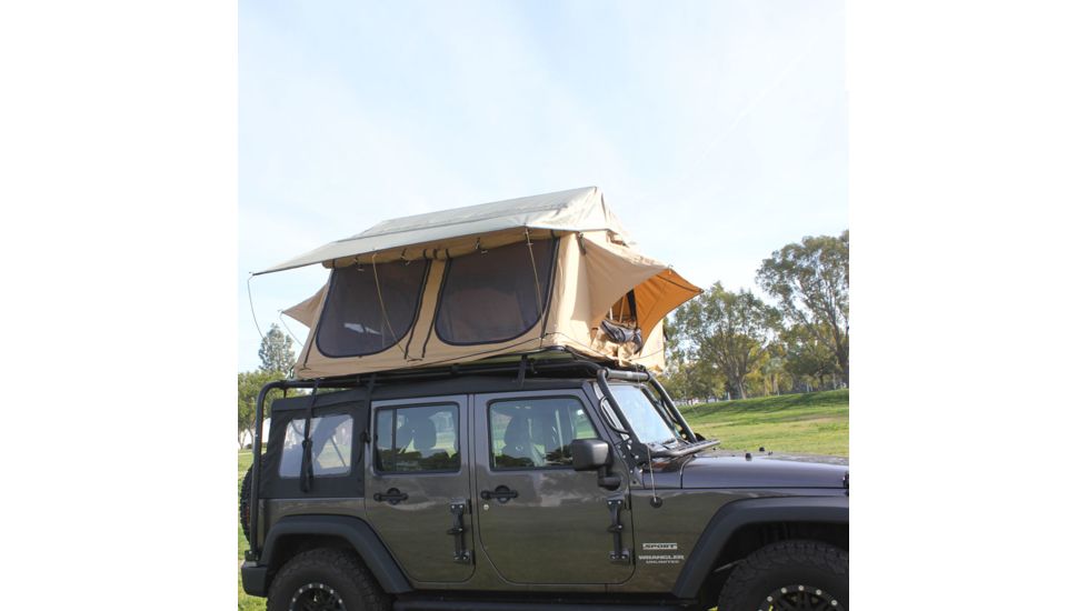 Tuff Stuff Overland Rooftop Tent &amp; Annex Room 5 Person Elite Overland, Sand Tent/Black Cover, NSN N, TS-RTT-ANX-ELT